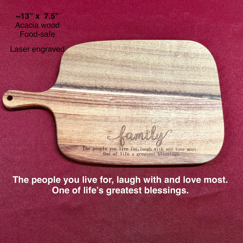 Engraved Cutting Board with Family Saying