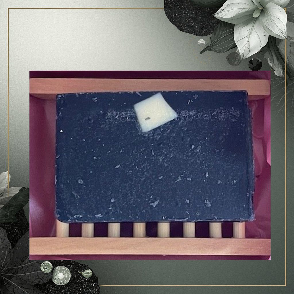 Gift Wrapped Charcoal Aloe Soap Bar & Tray