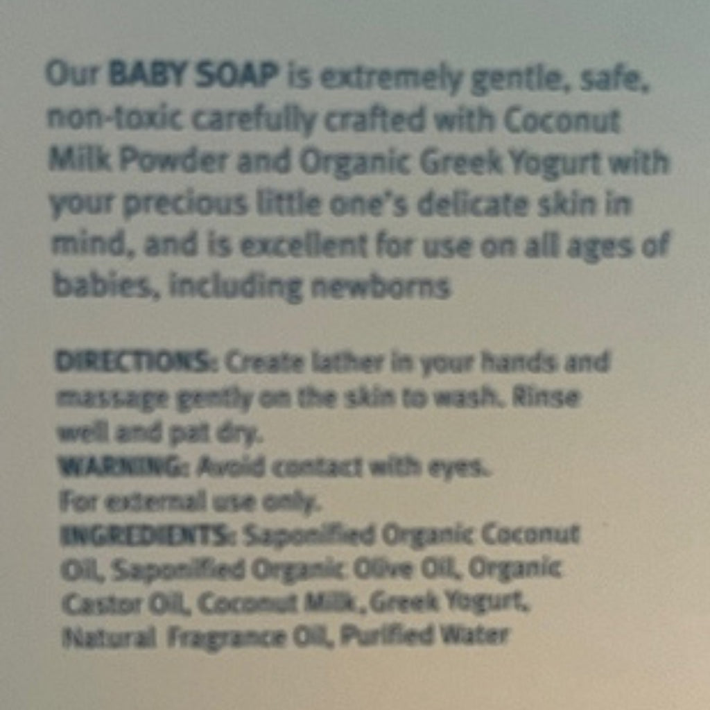 Coconut Milk and Yogurt Baby Soap with Bamboo Soap Holder