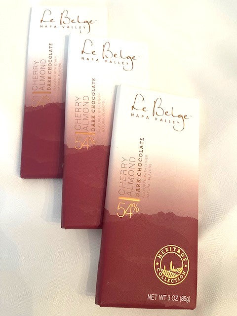 LeBelge Dark Cherry Almond Chocolate Bars