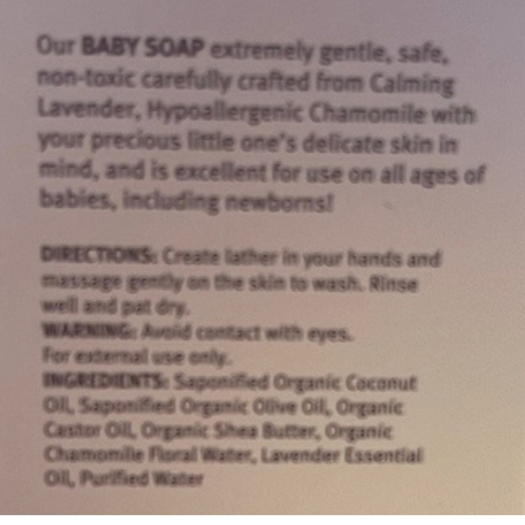 Lavender-Chamomile Baby Soap with Bamboo Soap Holder