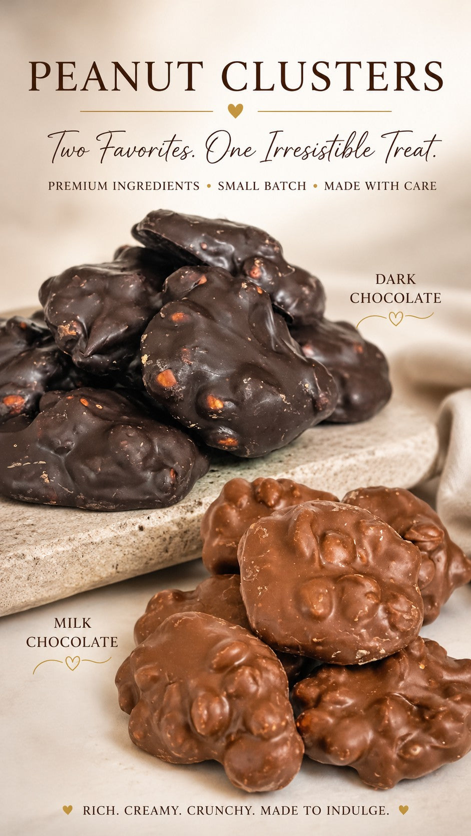 Peanut Clusters Milk or Dark One Pound