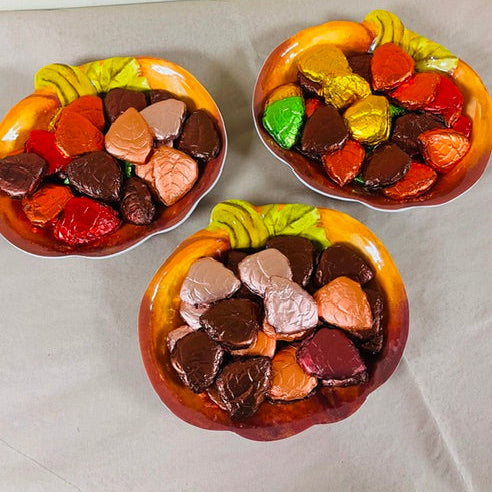Pumpkin Candy Dish Filled with Chocolates