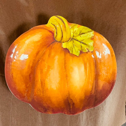 Pumpkin Candy Dish Filled with Chocolates