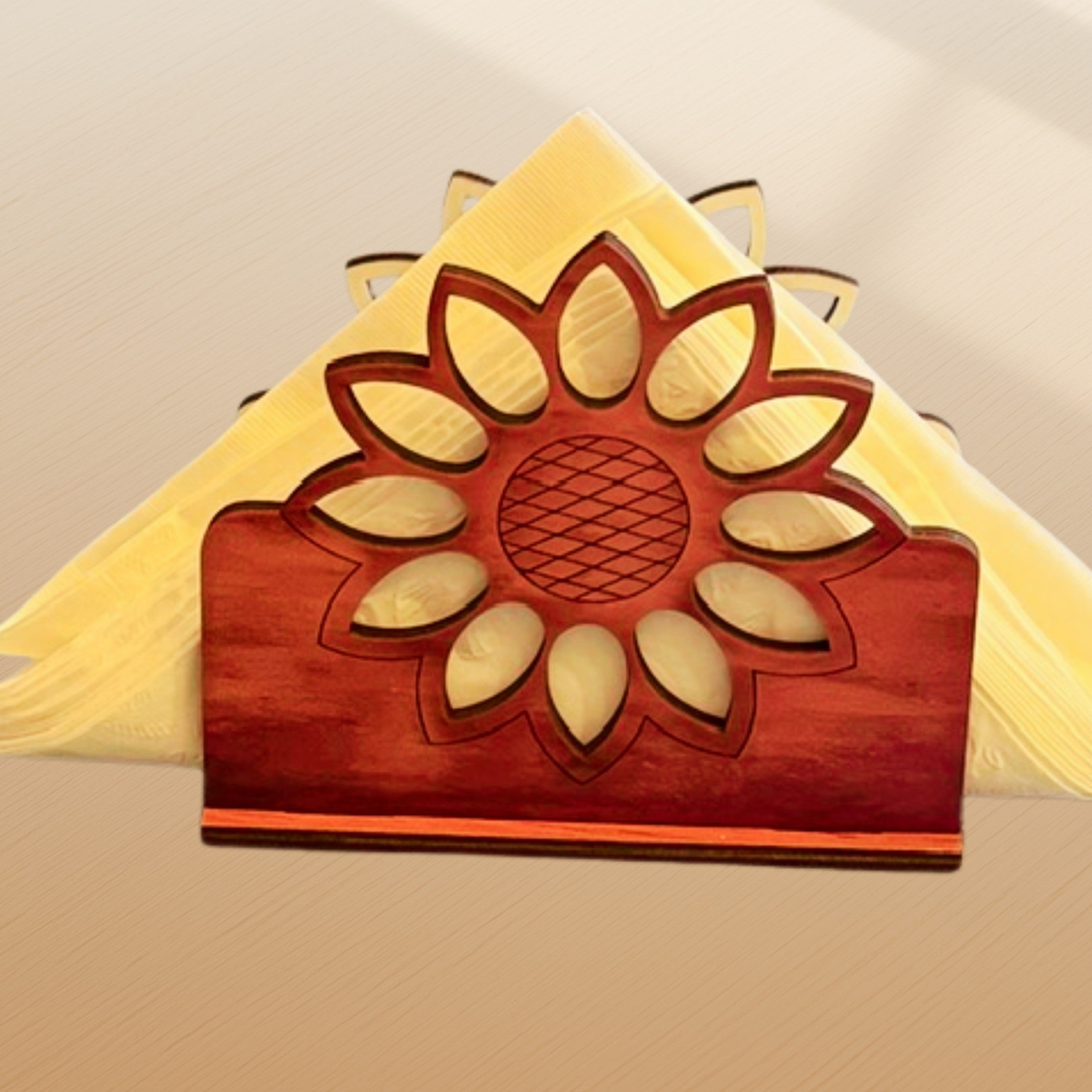 Sunflower Wooden Napkin Holder