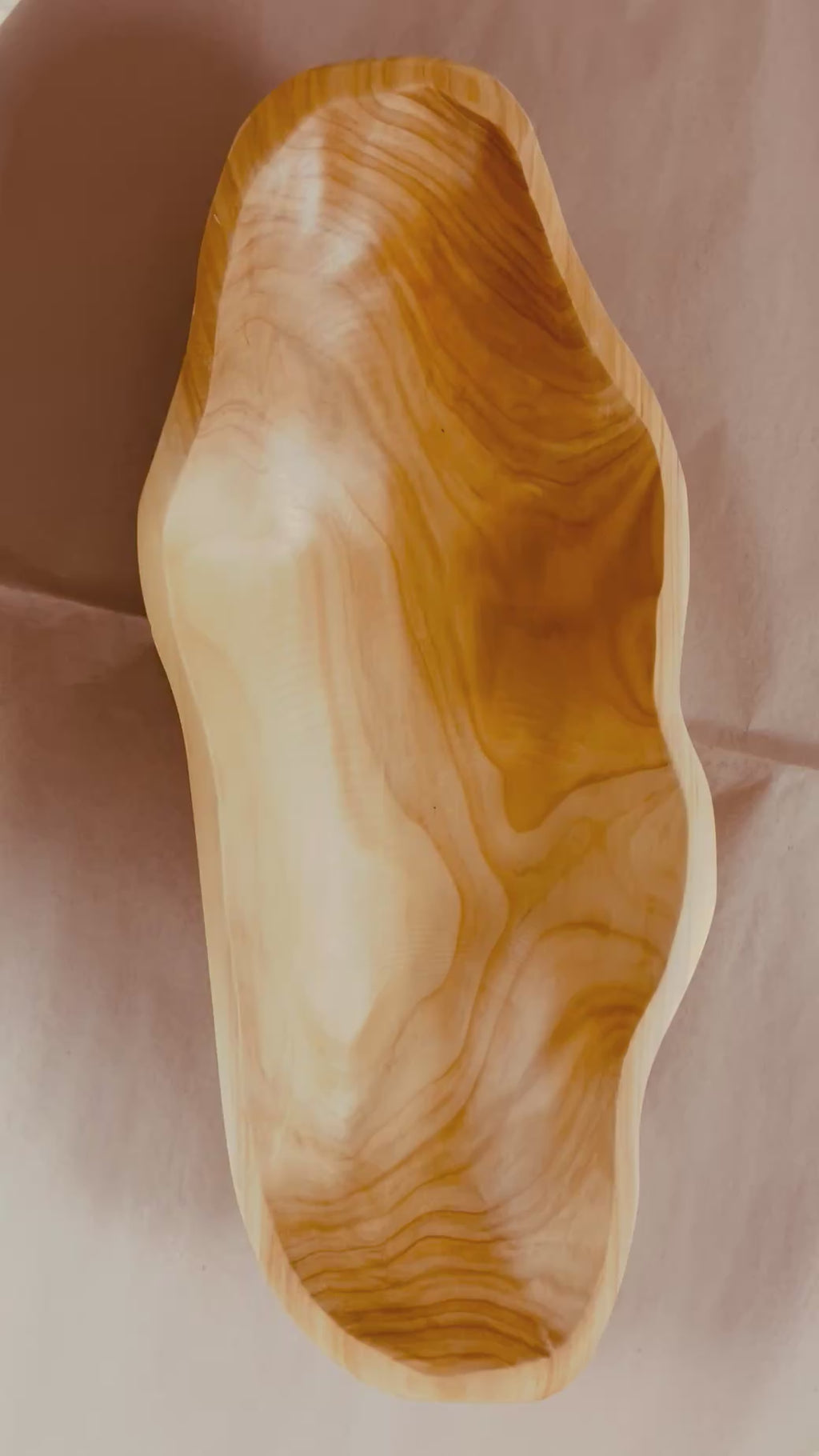 Wood Carved Oblong Bowl
